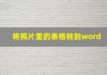 将照片里的表格转到word