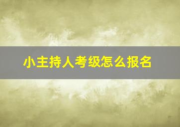 小主持人考级怎么报名