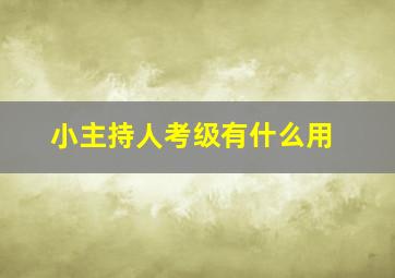 小主持人考级有什么用