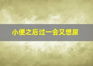 小便之后过一会又想尿