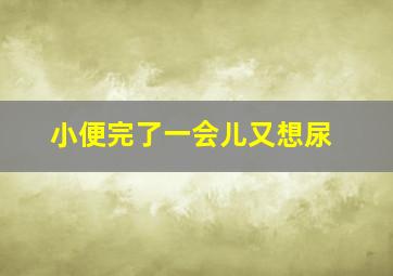 小便完了一会儿又想尿