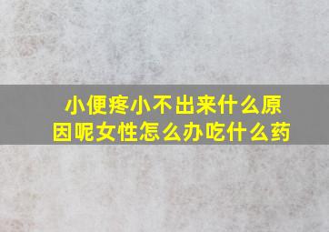 小便疼小不出来什么原因呢女性怎么办吃什么药