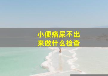 小便痛尿不出来做什么检查