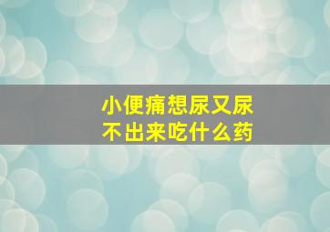 小便痛想尿又尿不出来吃什么药