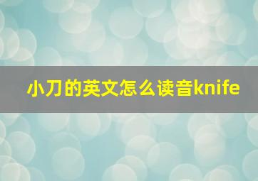 小刀的英文怎么读音knife