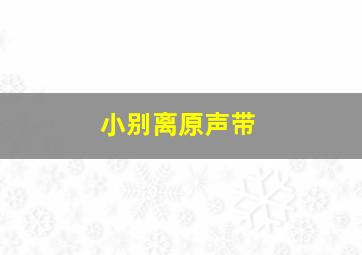 小别离原声带