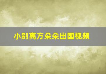 小别离方朵朵出国视频