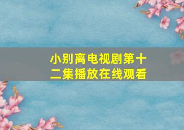 小别离电视剧第十二集播放在线观看