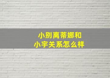 小别离蒂娜和小宇关系怎么样