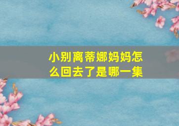 小别离蒂娜妈妈怎么回去了是哪一集