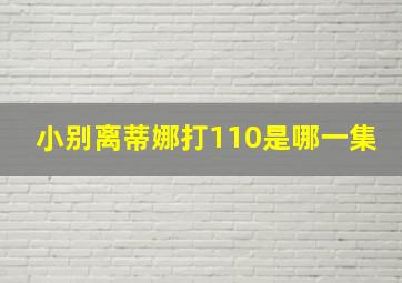 小别离蒂娜打110是哪一集