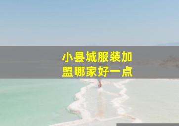 小县城服装加盟哪家好一点