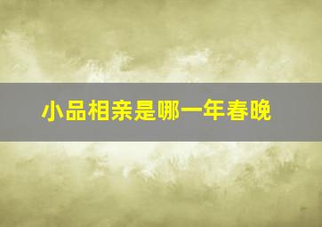 小品相亲是哪一年春晚