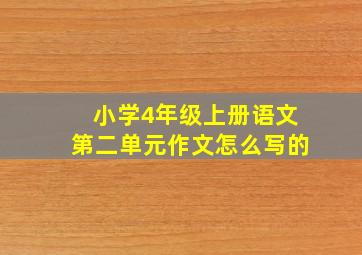 小学4年级上册语文第二单元作文怎么写的