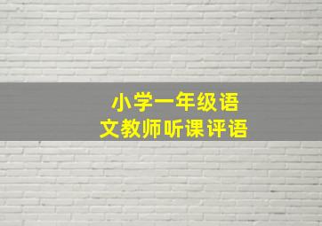 小学一年级语文教师听课评语