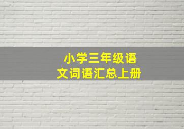 小学三年级语文词语汇总上册