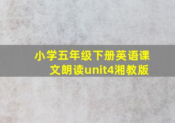 小学五年级下册英语课文朗读unit4湘教版