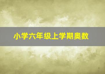 小学六年级上学期奥数