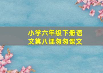 小学六年级下册语文第八课匆匆课文