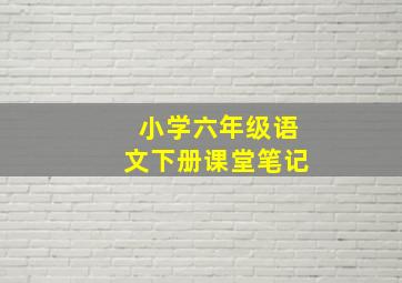 小学六年级语文下册课堂笔记