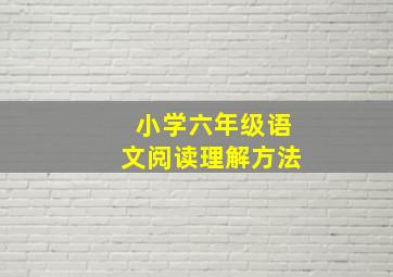 小学六年级语文阅读理解方法