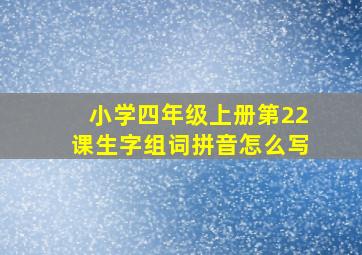 小学四年级上册第22课生字组词拼音怎么写