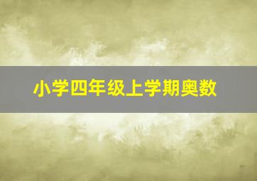 小学四年级上学期奥数