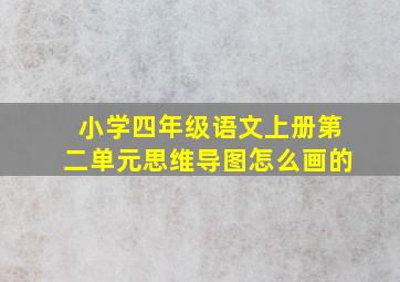 小学四年级语文上册第二单元思维导图怎么画的