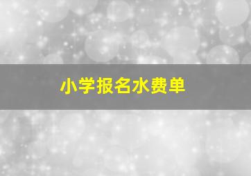 小学报名水费单