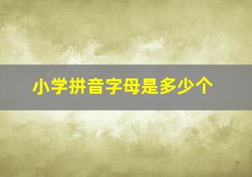 小学拼音字母是多少个