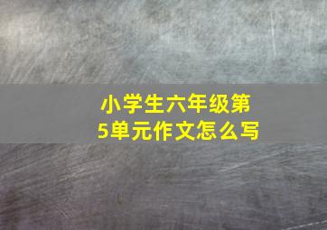 小学生六年级第5单元作文怎么写