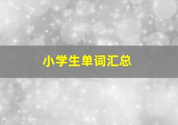 小学生单词汇总