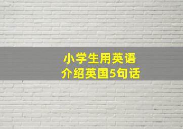 小学生用英语介绍英国5句话