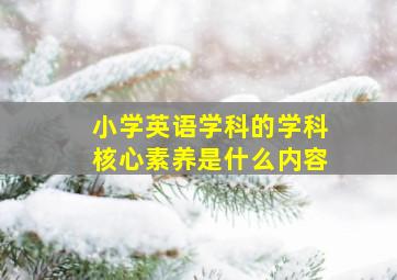 小学英语学科的学科核心素养是什么内容