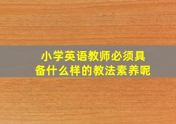 小学英语教师必须具备什么样的教法素养呢