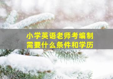 小学英语老师考编制需要什么条件和学历