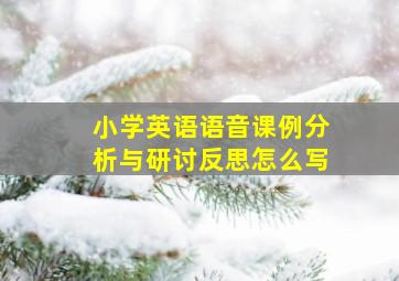 小学英语语音课例分析与研讨反思怎么写