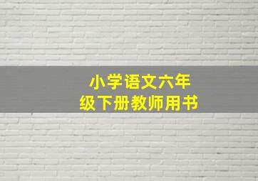 小学语文六年级下册教师用书