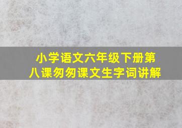 小学语文六年级下册第八课匆匆课文生字词讲解