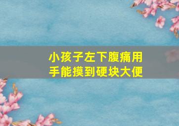 小孩子左下腹痛用手能摸到硬块大便