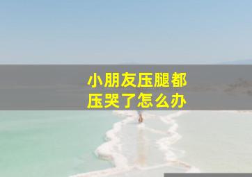 小朋友压腿都压哭了怎么办