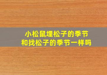 小松鼠埋松子的季节和找松子的季节一样吗