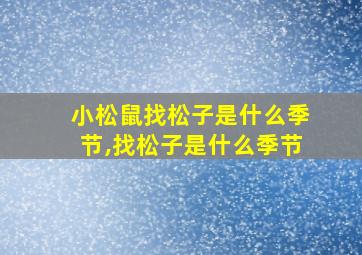 小松鼠找松子是什么季节,找松子是什么季节