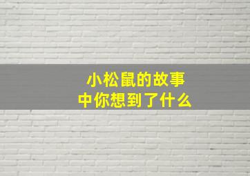 小松鼠的故事中你想到了什么