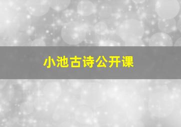 小池古诗公开课