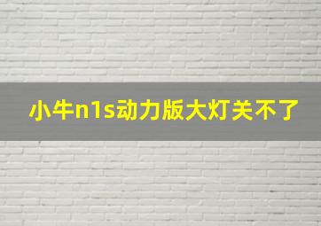 小牛n1s动力版大灯关不了