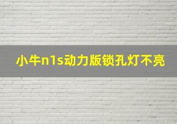 小牛n1s动力版锁孔灯不亮