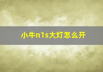 小牛n1s大灯怎么开