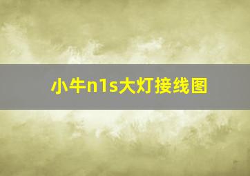 小牛n1s大灯接线图