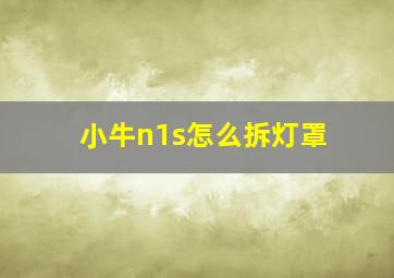 小牛n1s怎么拆灯罩